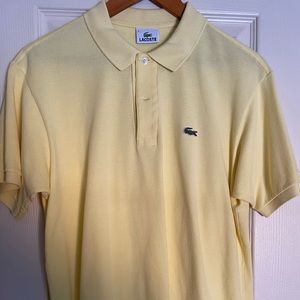 Lacoste Mens Yellow Polo ShortSleeves Shirt Size 4